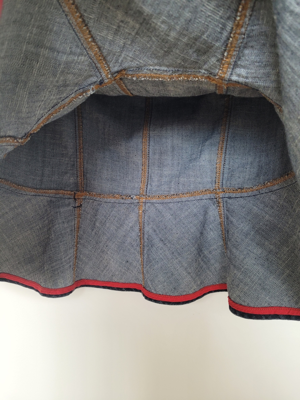 Baccini Denim Flared Midi Skirt Size 12 - Picture 6 of 8